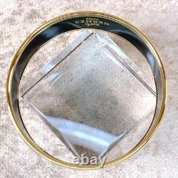 Vintage Hermes Enamel Bangle Bracelet Light Blue Enamel Tassel Gold Rim Size 65