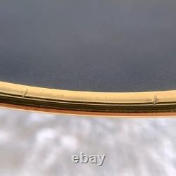 Vintage Hermes Enamel Bangle Bracelet Light Blue Enamel Tassel Gold Rim Size 65