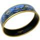 Vintage Hermes Enamel Bangle Bracelet Rare Blue Enamel Dolphins Gold