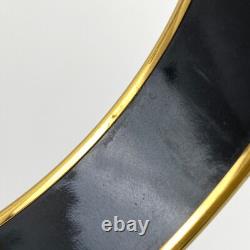 Vintage Hermes Enamel Bangle Bracelet Rare Blue Enamel Dolphins Gold