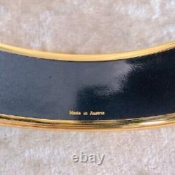 Vintage Hermes Enamel Bangle Bracelet Red Enamel Gold Finish Size 65 withBox