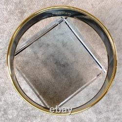 Vintage Hermes Paris Bangle Bracelet Blue Enamel Gold Rim Size 65 with Case