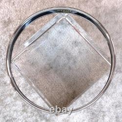 Vintage Hermes Paris Bangle Bracelet Blue Enamel Grey Horse Silver Rim 65 withBox