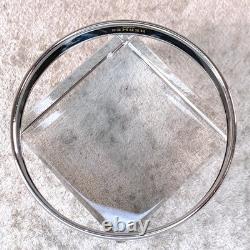 Vintage Hermes Paris Bangle Bracelet Blue Enamel Grey Horse Silver Rim 65 withBox