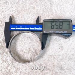 Vintage Hermes Paris Bangle Bracelet Blue Enamel Grey Horse Silver Rim 65 withBox