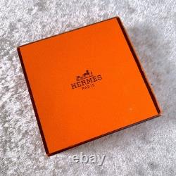 Vintage Hermes Paris Bangle Bracelet Blue Enamel Grey Horse Silver Rim 65 withBox