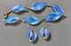 Vintage Jewelry David Andersen Sterling Enamel Blue Leaf Bracelet / Earrings Set