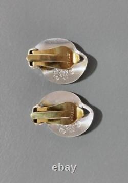 Vintage Jewelry David Andersen Sterling Enamel Blue Leaf Bracelet / Earrings Set