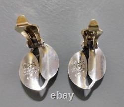 Vintage Jewelry David Andersen Sterling Enamel Blue Leaf Bracelet / Earrings Set