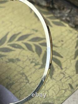 Vintage Krementz Enamel & Pearl Forget Me Not Gold Filled Bangle Bracelet V606