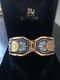 Vintage M Frey Wien Enamel Bracelet Blue Gold Sun New In Original Box