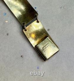 Vintage MCM David Anderson Blue Enamel 7 panel Sterling silver bracelet Norway