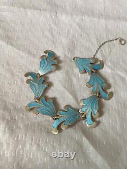 Vintage Margot de Taxco Sterling & Blue Enamel Bracelet