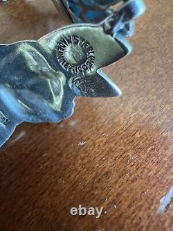 Vintage Margot de Taxco Sterling & Blue Enamel Bracelet (Needs Repair)