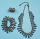 Vintage Matisse Renoir Blue Enamel Copper Necklace Bracelet Earrings Jewelry Lot