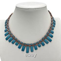 Vintage Matisse Renoir Blue Enamel Copper Necklace Bracelet Earrings Jewelry Lot