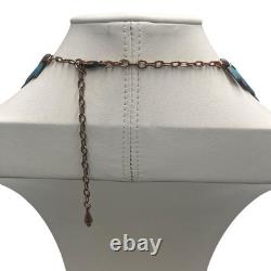 Vintage Matisse Renoir Blue Enamel Copper Necklace Bracelet Earrings Jewelry Lot