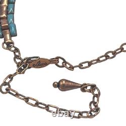 Vintage Matisse Renoir Blue Enamel Copper Necklace Bracelet Earrings Jewelry Lot