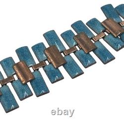 Vintage Matisse Renoir Blue Enamel Copper Necklace Bracelet Earrings Jewelry Lot