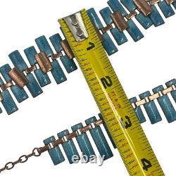 Vintage Matisse Renoir Blue Enamel Copper Necklace Bracelet Earrings Jewelry Lot