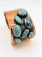 Vintage Matisse Renoir Wide Cuff Bracelet With Prong Set Turquoise Glass Stones
