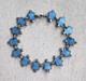 Vintage Meka Denmark Blue Enamel Figurine Sterling Silver Bracelet 6.75 #8