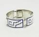 Vintage Mexico Sterling Silver Blue Enamel Panel Link Bracelet
