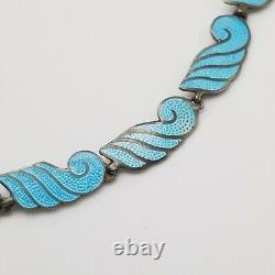 Vintage Mid Century Beto Taxco, Mexico Blue Enamel, Necklace, Bracelet, Earrings