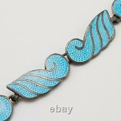 Vintage Mid Century Beto Taxco, Mexico Blue Enamel, Necklace, Bracelet, Earrings