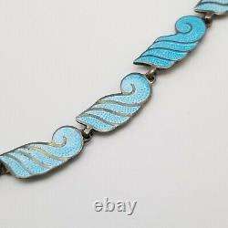 Vintage Mid Century Beto Taxco, Mexico Blue Enamel, Necklace, Bracelet, Earrings