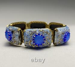 Vintage Mid Century Modern Brutalist Limoges Copper Enamel Bracelet