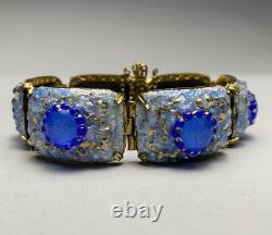 Vintage Mid Century Modern Brutalist Limoges Copper Enamel Bracelet