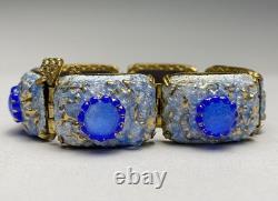 Vintage Mid Century Modern Brutalist Limoges Copper Enamel Bracelet