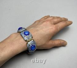 Vintage Mid Century Modern Brutalist Limoges Copper Enamel Bracelet