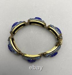 Vintage Mid Century Modern Brutalist Limoges Copper Enamel Bracelet