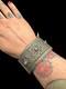 Vintage Moroccan Cobalt Enamel Sterling Huge Hinged Bangle Bracelet Hallmarked