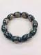 Vintage Royal Blue Lotus Flower Chinese Cloisonne Bangle