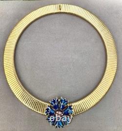 Vintage Russian Imperial Blue Enamel Necklace & Bracelet By CINER For The MMA