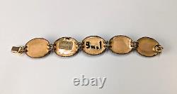 Vintage Ruth Buol Blue Glass Enamel On Copper Bracelet Mid Century Modernist