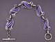 Vintage Signed Ar. 800 Silver & Blue Enamel Modernist Five Panel Toggle Bracelet