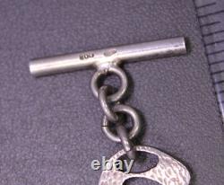 Vintage SIGNED AR. 800 Silver & Blue Enamel Modernist Five Panel Toggle Bracelet