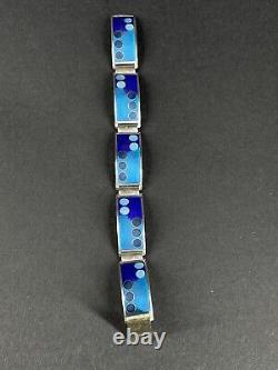 Vintage Scholz & Lammel Sterling Blue Enamel Bubble Bracelet