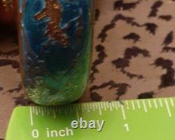Vintage Siam Sterling Silver Blue Enamel Lady Dancer Bracelet Size Average