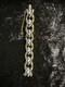 Vintage Signed Jomaz Gold Pave And Blue Enamel Empress Drum Link Bracelet