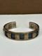 Vintage Silver And Blue Enamel Geometric Cuff Bracelet