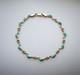 Vintage Solid 14k Yellow Gold Turquoise Blue Enamel Dolphin Tennis Bracelet