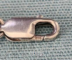 Vintage Sterling Puffy Heart Charm Bracelet Enamel FA Hermann Riker