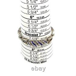 Vintage Sterling Signed 925 Italian Rare Twisted Blue Enamel Link Bracelet 7 1/2