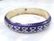 Vintage Sterling Silver Blue Enamel Bangle Bracelet 8.25 26g 6-d642