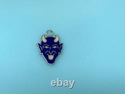 Vintage Sterling Silver Blue Enamel Devil Duke Charm For Bracelet 1.5g